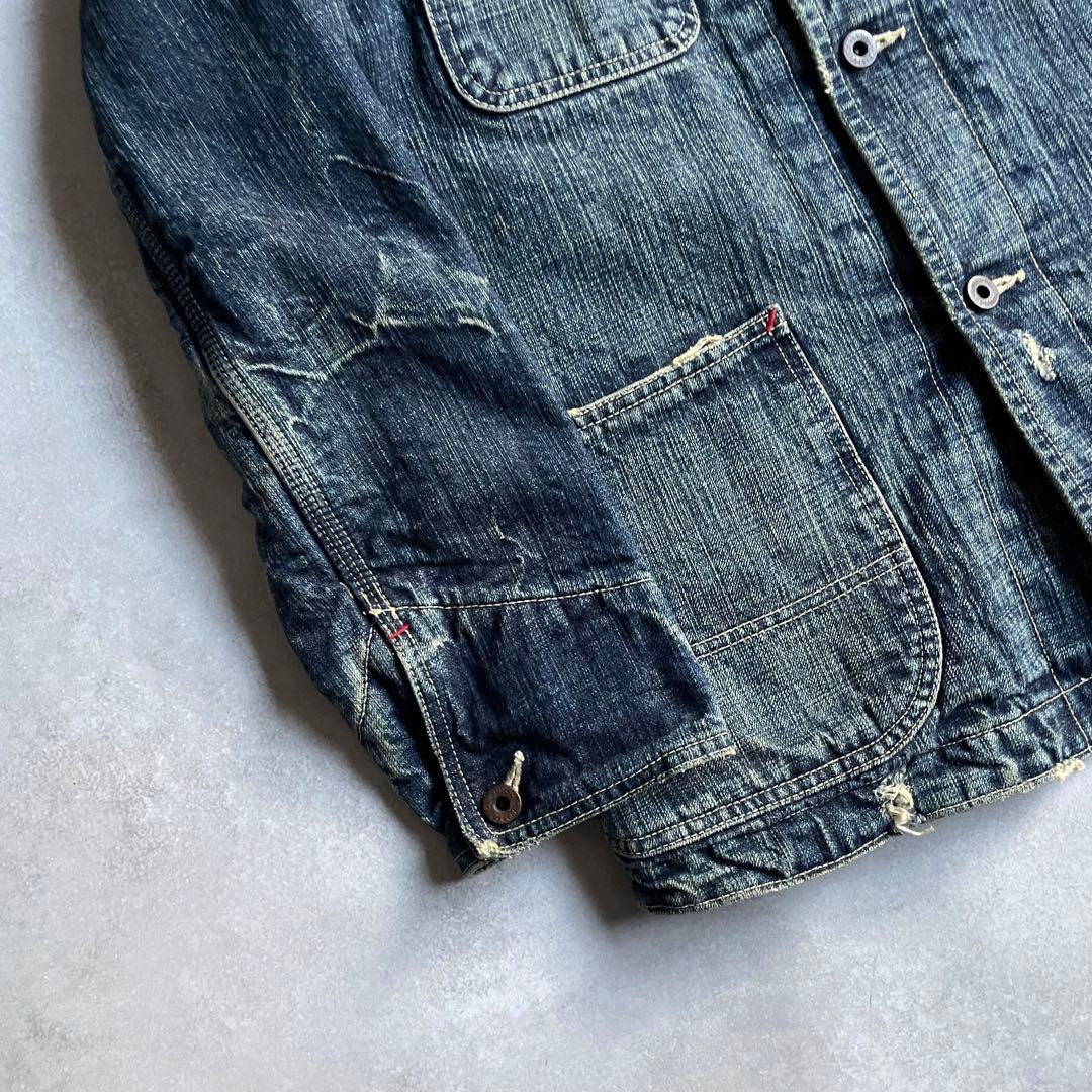 ETERNAL デニムカバーオール ブランケット付き ダメージ加工 38 日本製