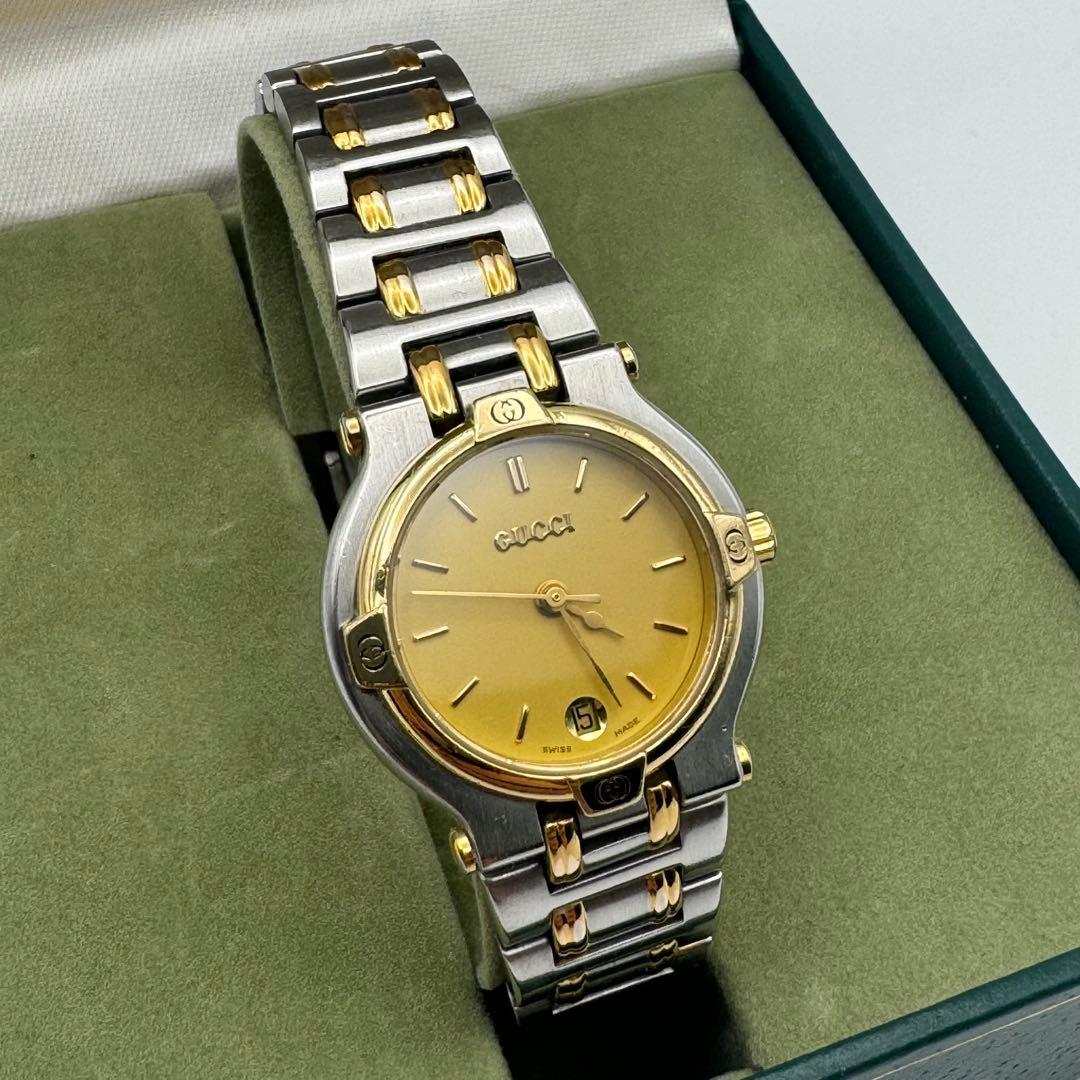 【極美品アンティーク腕時計】GUCCI 9000L /ベルトは希少デザイン