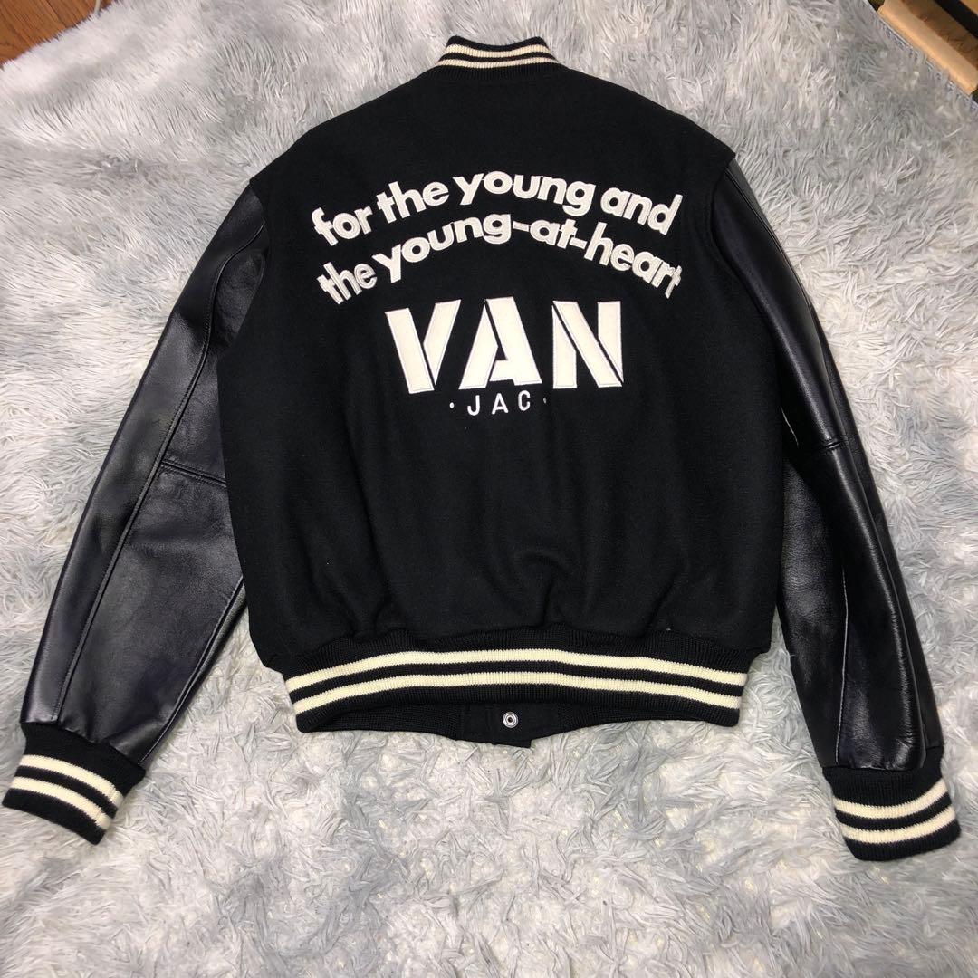 は*ち様 VAN JACレザー切替スタジャン黒試着程度