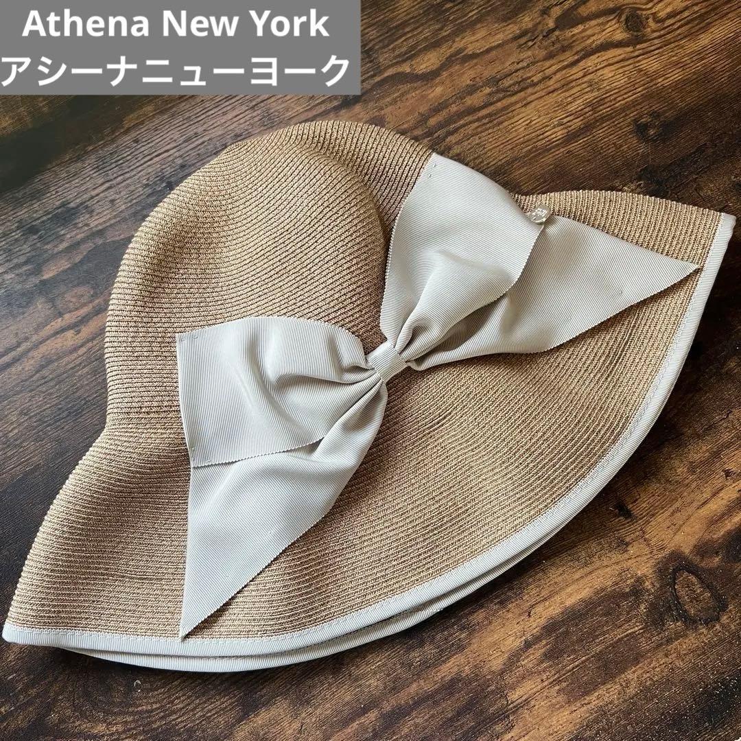 Athena New York アシーナニューヨーク リボン付き麦わら帽子