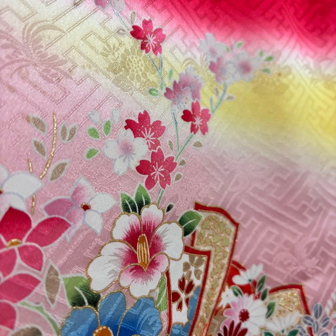 京友禅 正絹 多色箔技法 お宮参り着物 女の子 産着 祝着 のしめ 襦袢付