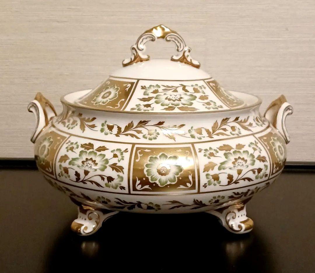 値下げ‼️ロイヤルクラウンダービーパネル グリーン 蓋付き野菜皿(1700ml)