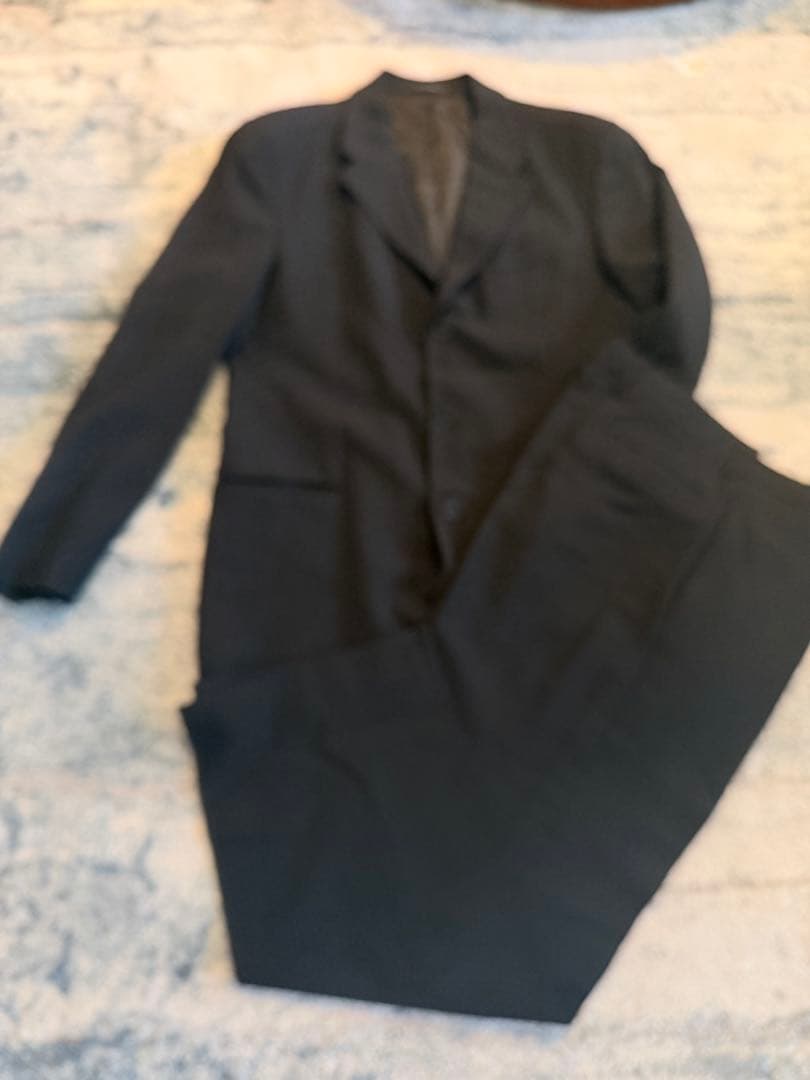 EMPORIO ARMANI 黒 シングルブレストスーツ52/50 カバー付き