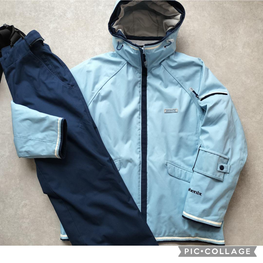 極美品 Miss Phenix スキーウェア上下レディースM 水色×紺　高機能