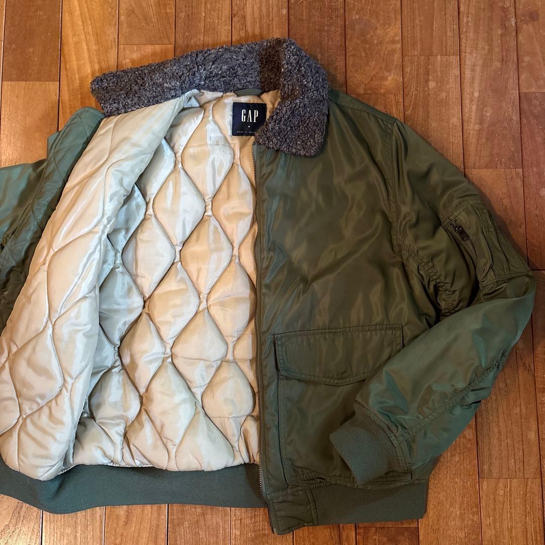 00s OLDGAP B-15 フライトジャケット M 襟ボア 中綿キルティング