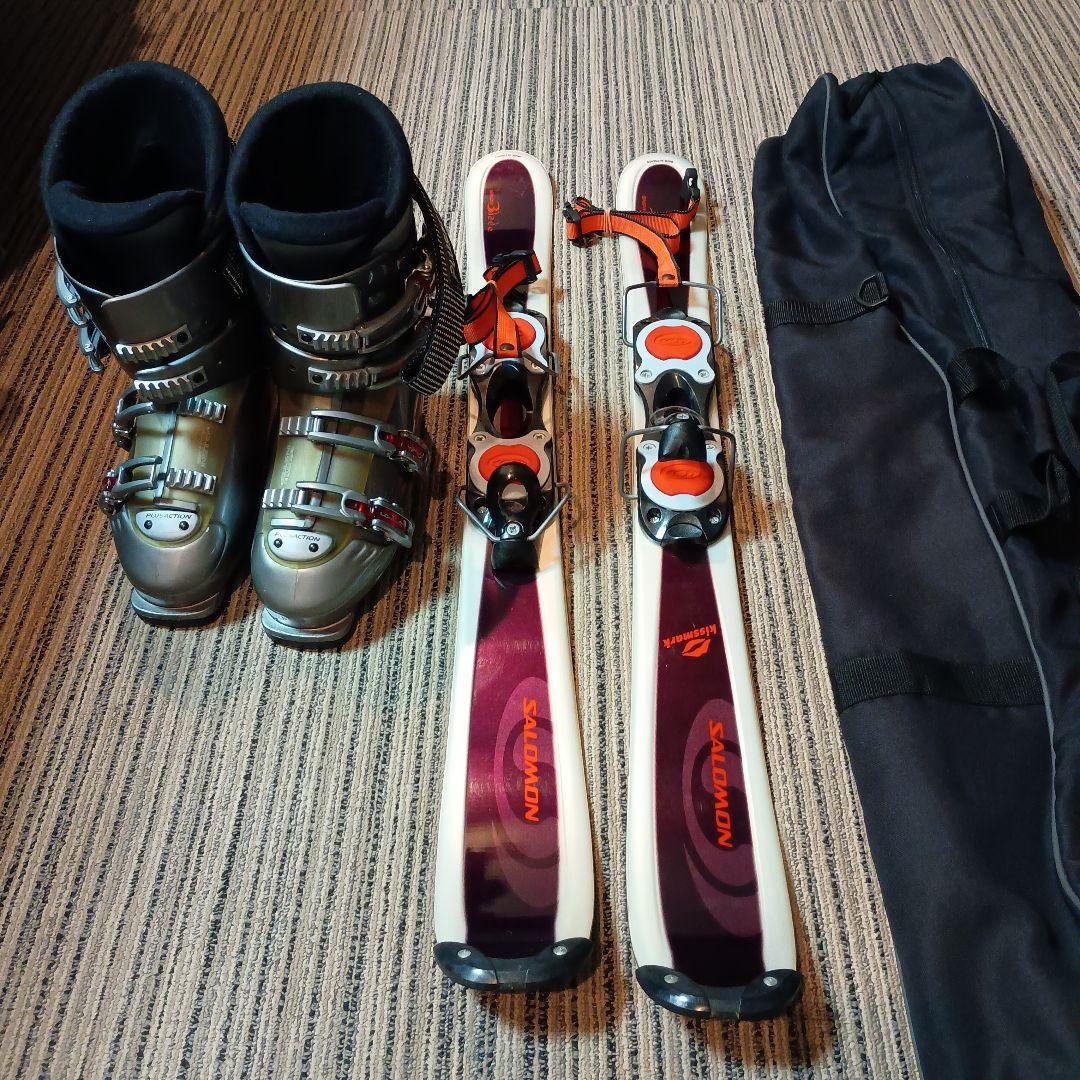 スキー板（98cm）とブーツ（25～26ｃｍ）、バッグ付き