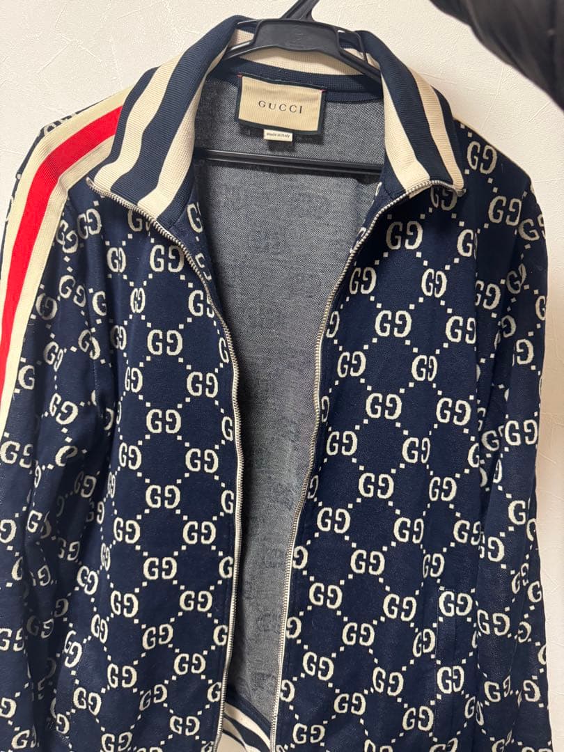 GUCCI GGロゴ ネイビージャージトラックジャケット