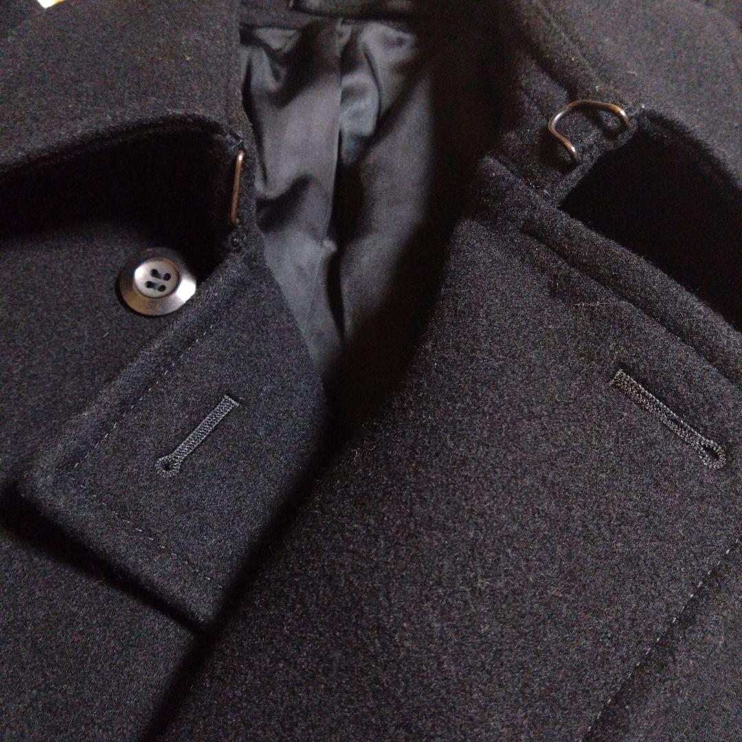 ATTACHMENT　Pコート　ヘビーメルトン　黒　3　綺麗(内側ほつれほどけ)