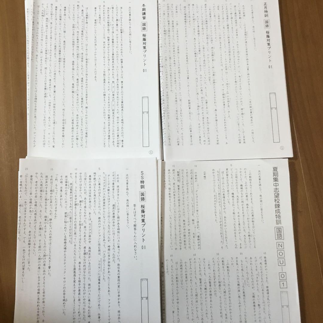 桜蔭対策プリント　国語　サピックス　６年　書込みなし