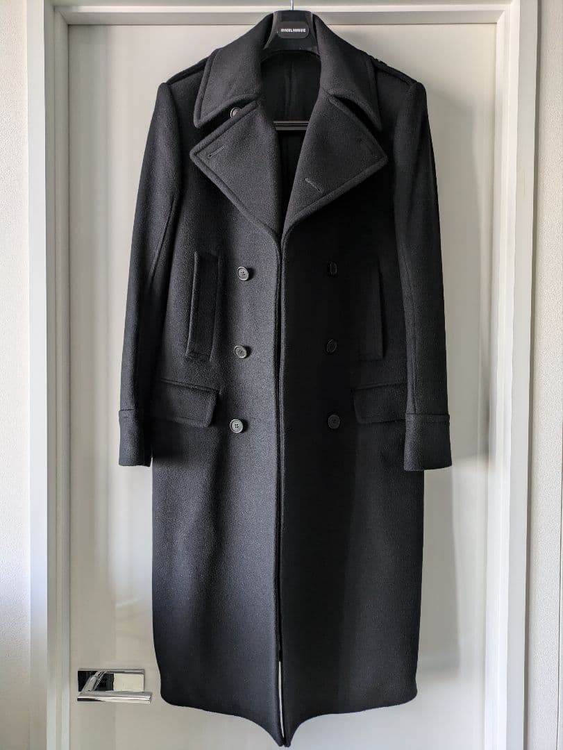 絵　RYKIEL HOMME ブラック ウール コート ロング