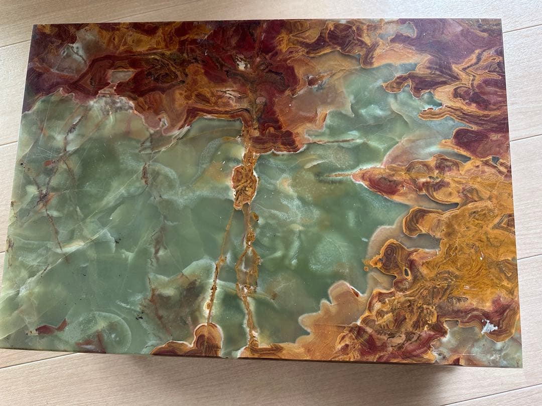 天然石 グリーンオニックス　四脚付き　花台　置台