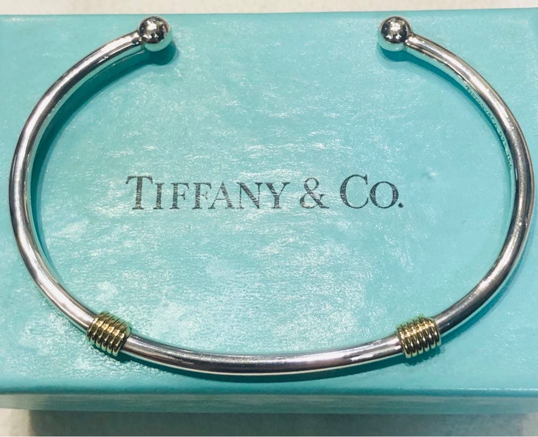 Tiffany & Co. ティファニー シルバー925 K18 YGバングル