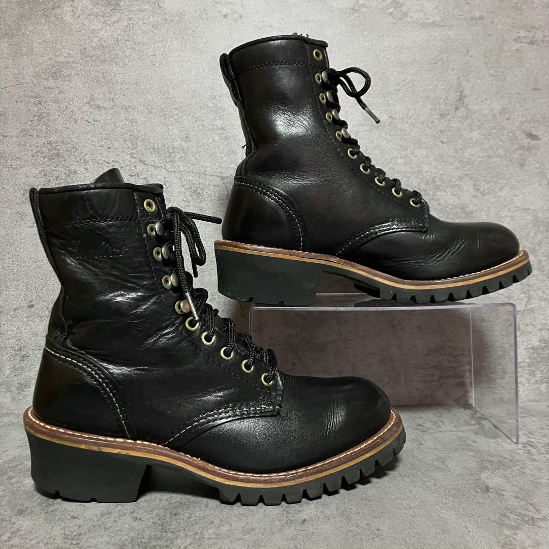 極美品　希少　ホーキンス　ロガーブーツ　ワークブーツ　ブラック　本革　2222