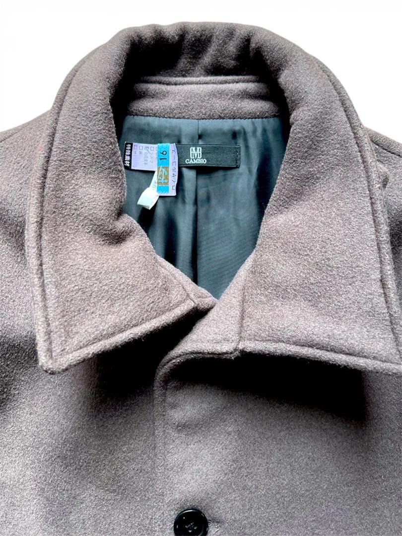 CAMBIO メルトンシングルPコート ブラウン Lサイズ