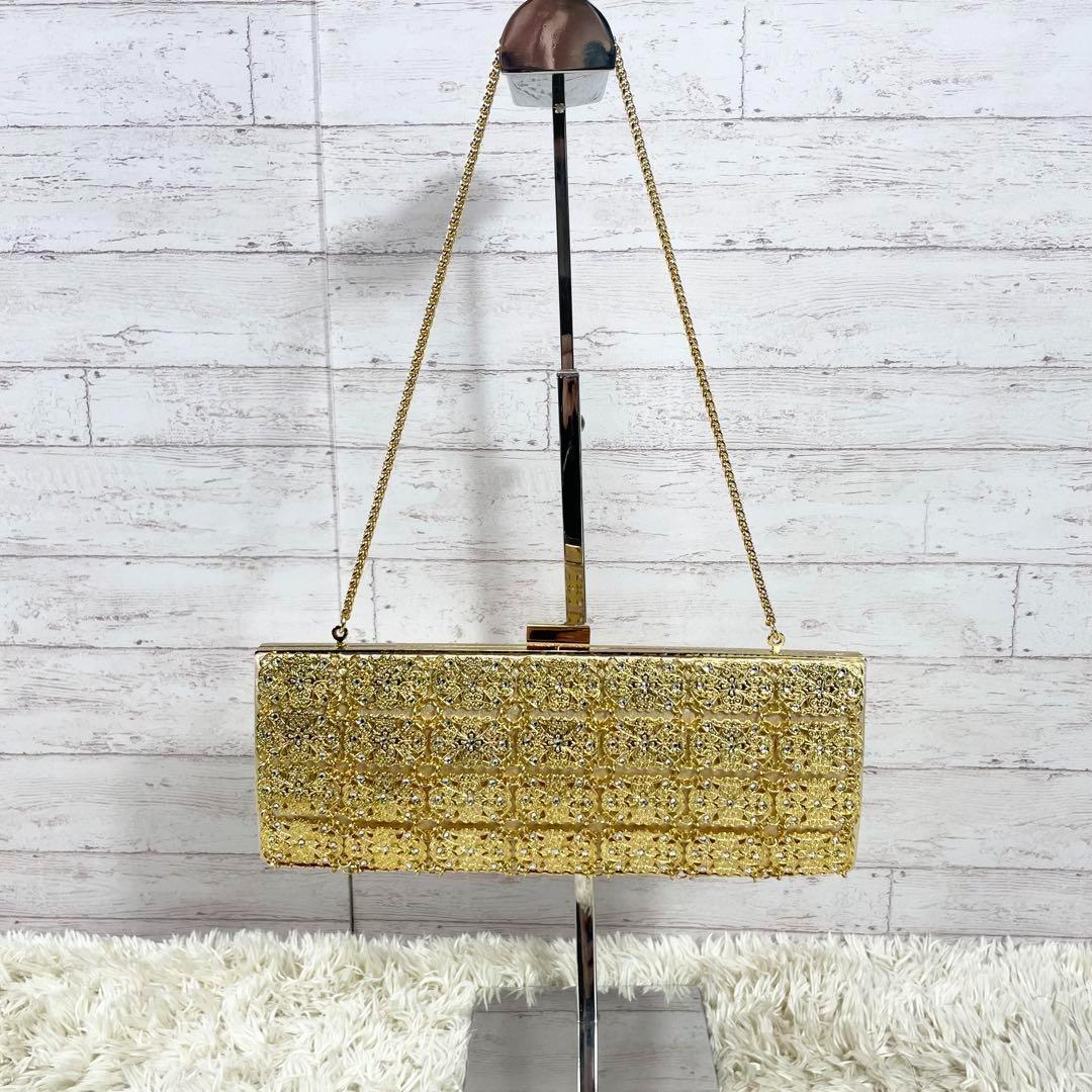 ✨極美品 ワコウ 和光 パーティーバッグ ハンドバッグ ゴールド がま口