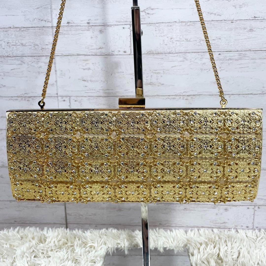 ✨極美品 ワコウ 和光 パーティーバッグ ハンドバッグ ゴールド がま口