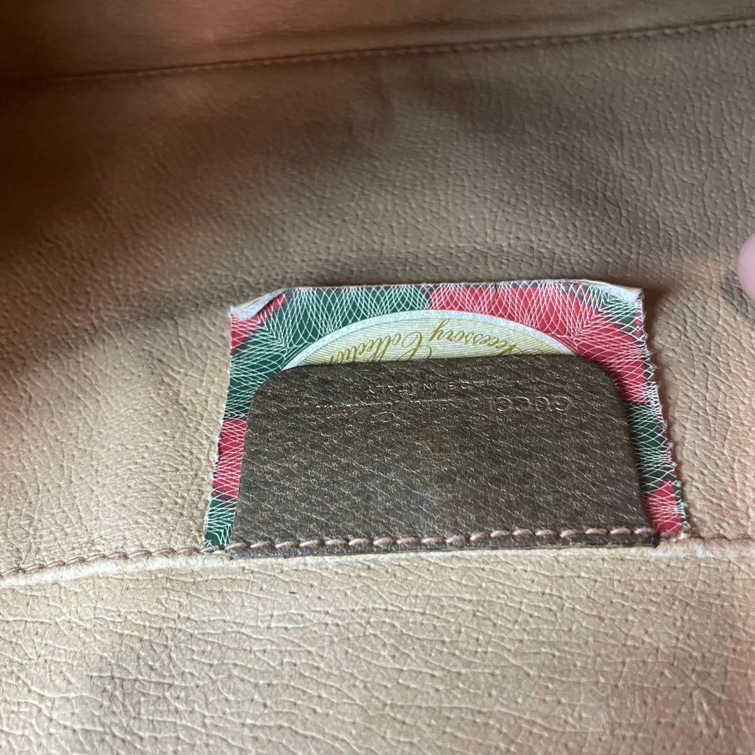 【レア】GUCCI クラッチバッグ シェリーライン GG柄 PVC レザー 茶