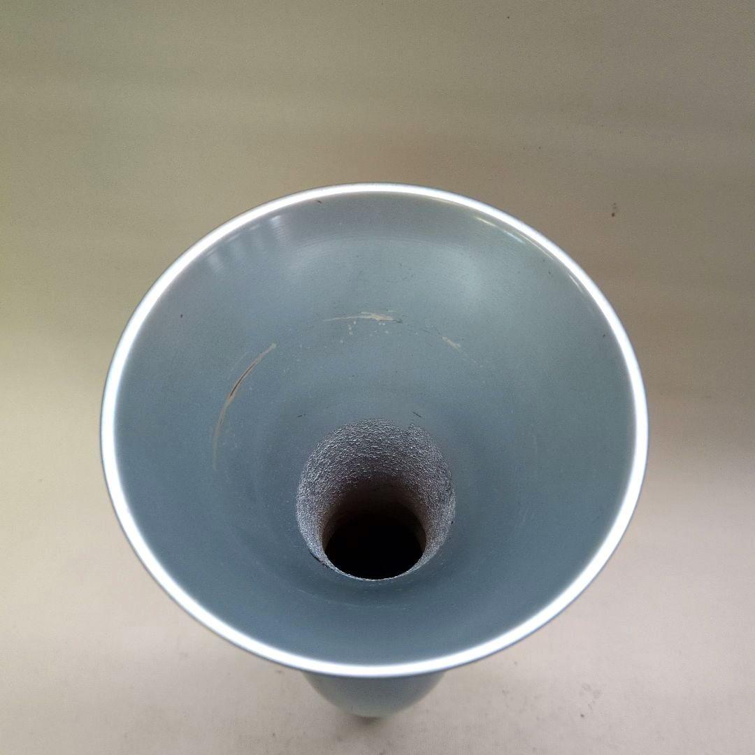 銅製　長瓶花器　黒剣山付き　池坊好み　池坊花器