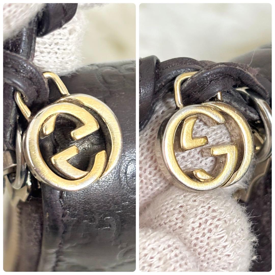 GUCCI 長財布 ラウンドファスナー シマ マイクロシマ　インターロッキング