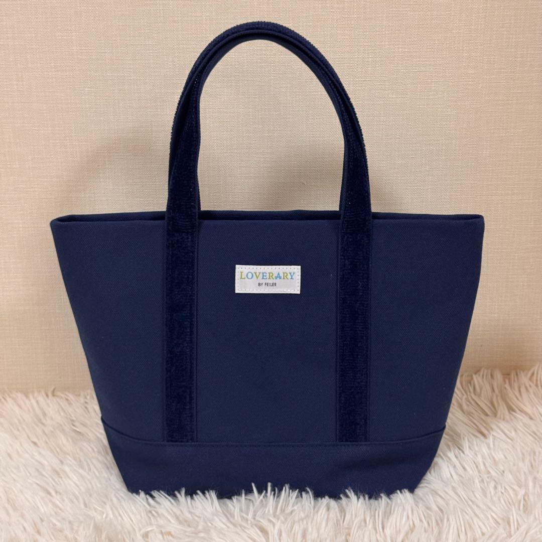 ラブラリーバイフェイラー　オールドテディワッペントートバッグ　ネイビー