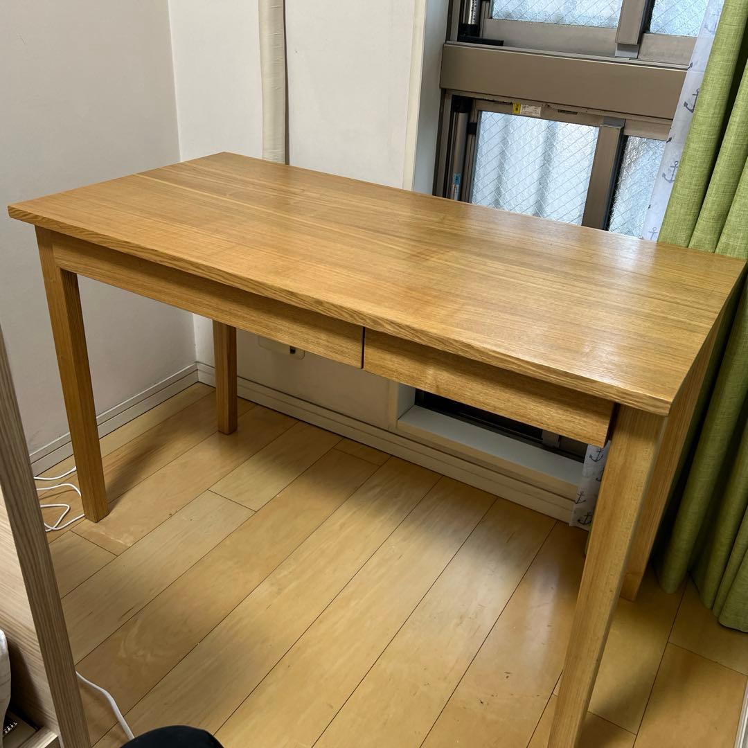 [組み立て必要ありません] 無印良品 木製デスク 引き出し付き