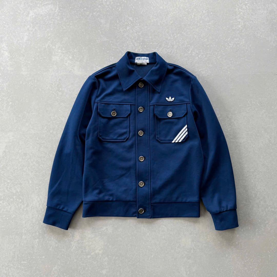 美品 70s adidas デサント製 メタルボタン ニットジャケット