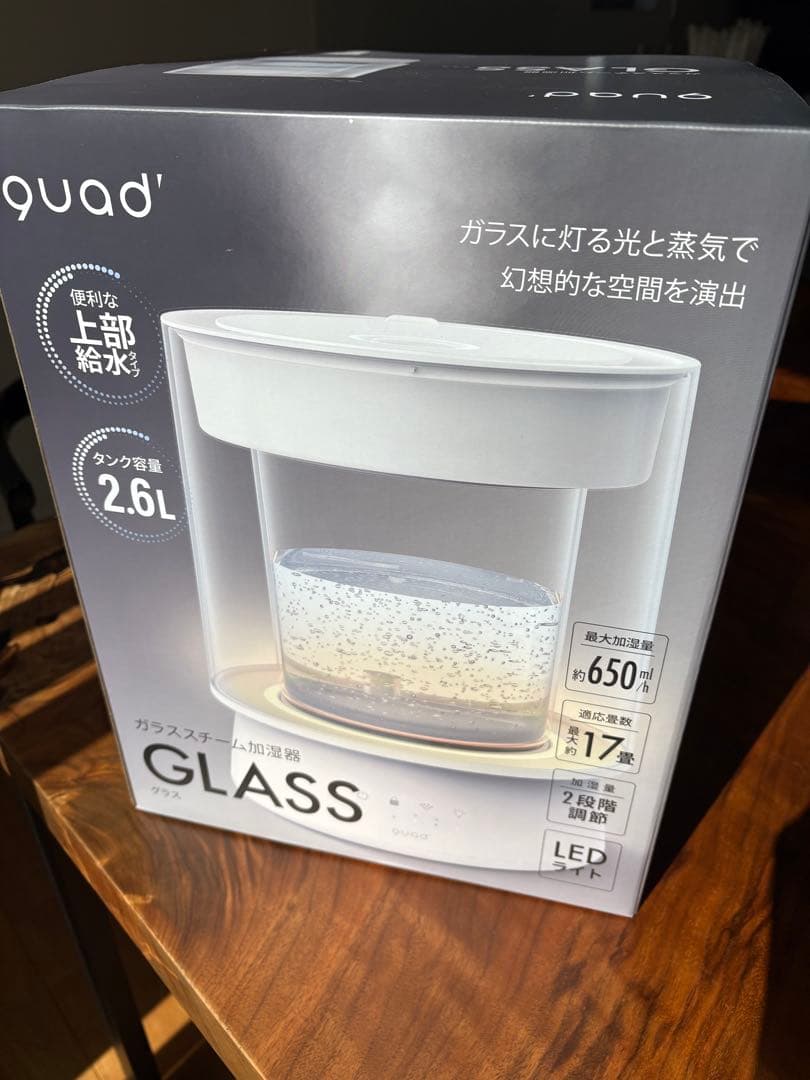 【新品・未開封】QUADS クワッズ　スチーム加湿器　⭐︎人気のアイボリー⭐︎