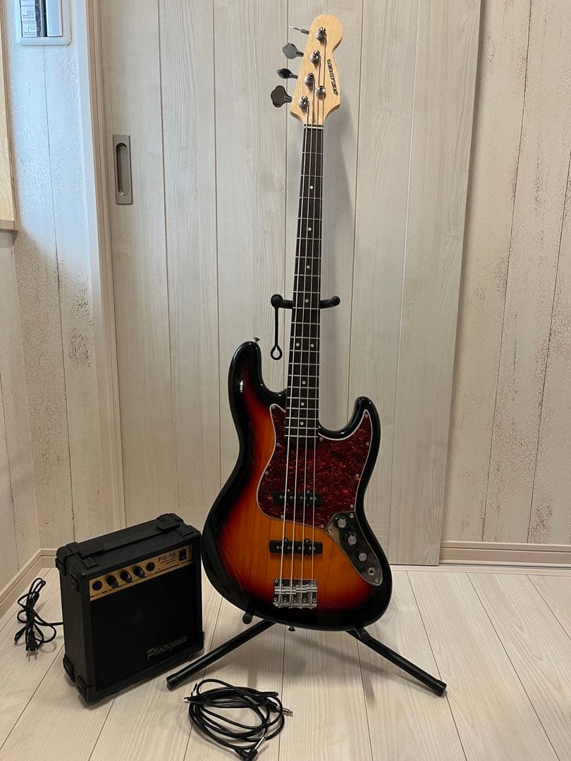 SELDERエレキベース セルダーJBタイプ サンバースト アンプ・シールド付き