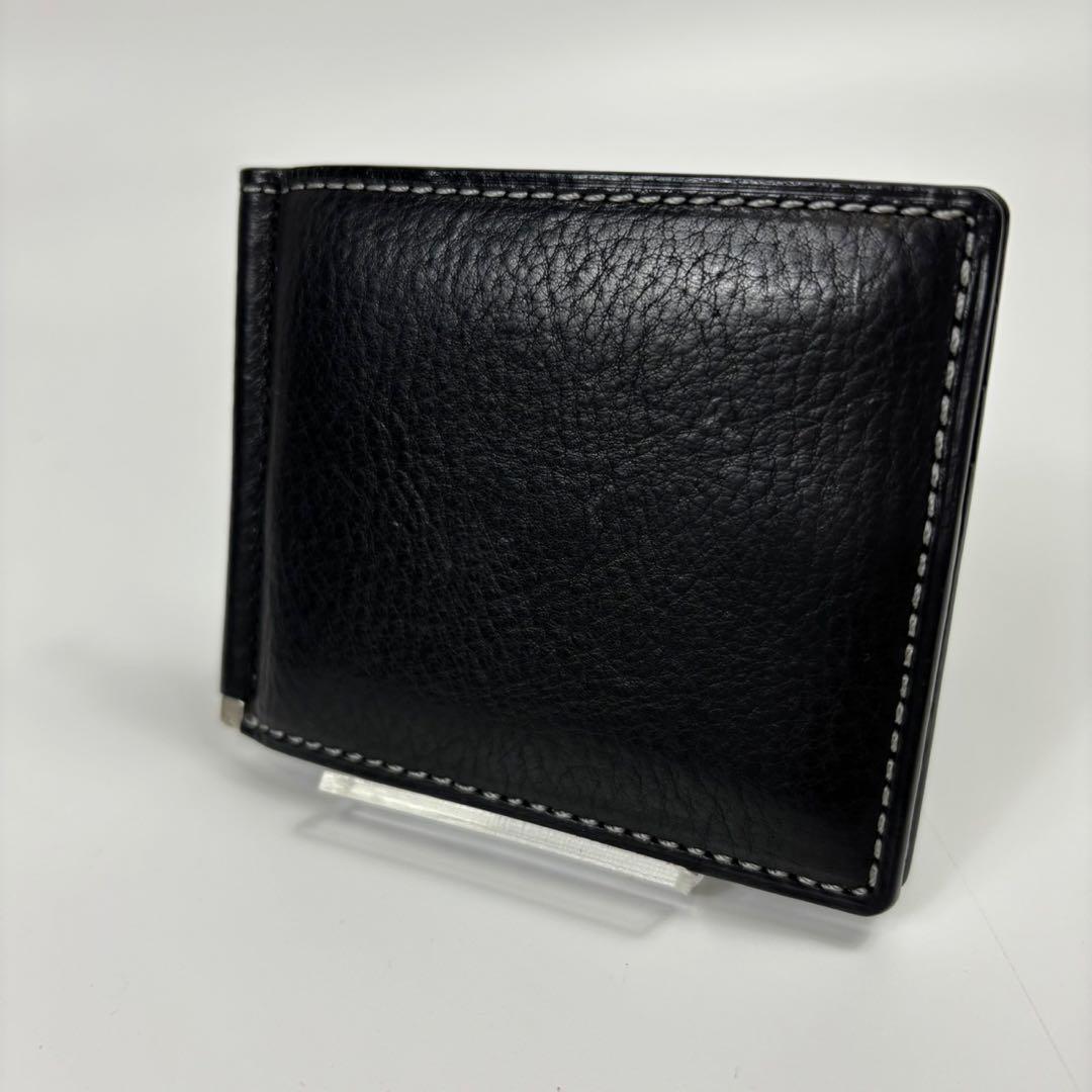 美品　土屋鞄　マネークリップウォレット　ブラック　小銭入れ　カードポケット