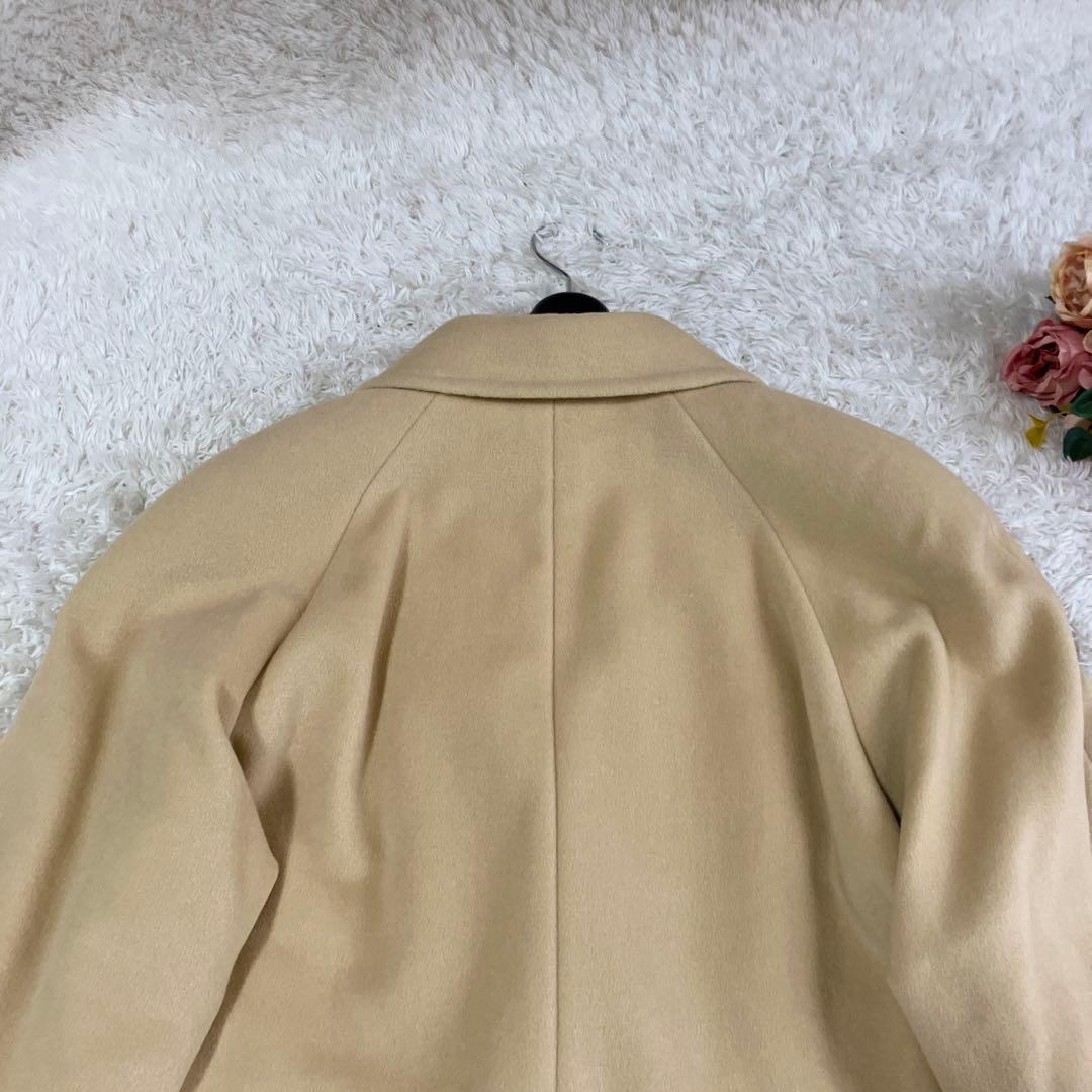 ヨコ糸アンゴラ100✨バーバリーズ ウールコート ダブルブレスト ベージュ L