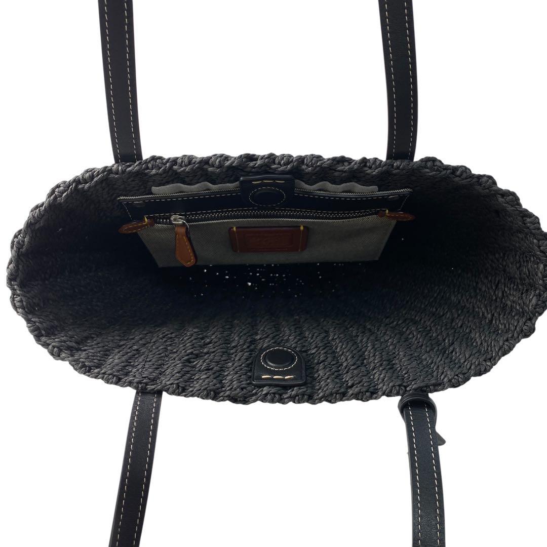 未使用 コーチcoach スモール ストロー トート カゴバッグ CQ785.