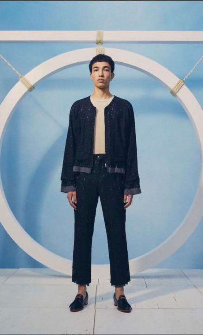 Sasquatchfabrix.魔除け レース リバーシブル ジャケット 黒XL