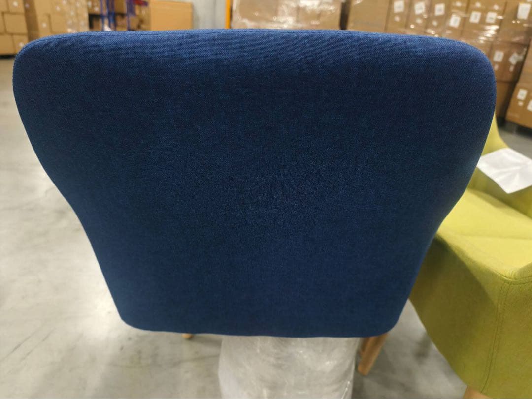 ダイニングチェア ネイビー2脚セット 布張り北欧風デザインファブリック製