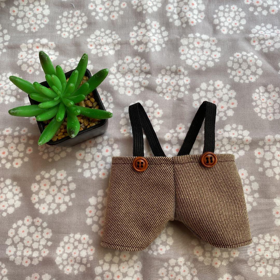 20センチKpopドールパンツ❗️つり付き茶デニム