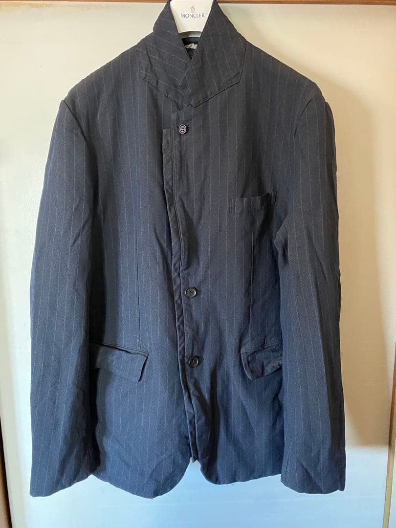 コムデギャルソン　グレー ストライプ テーラードジャケット