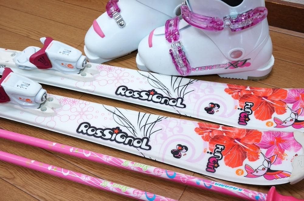 メンテ済 120cm 靴22cm ROSSIGNOL 子供用スキーセット