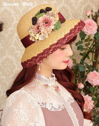 イノセントワールド☆コサージュ付きカサブランカハット☆ロリータ