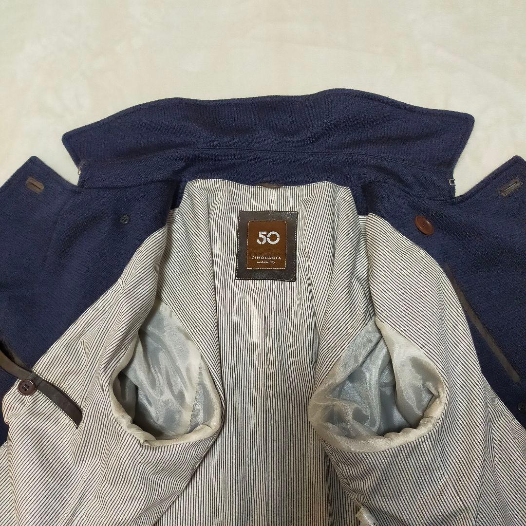 美品　イタリア製　CINQUANTA　ダブルブレストコート　ピーコート