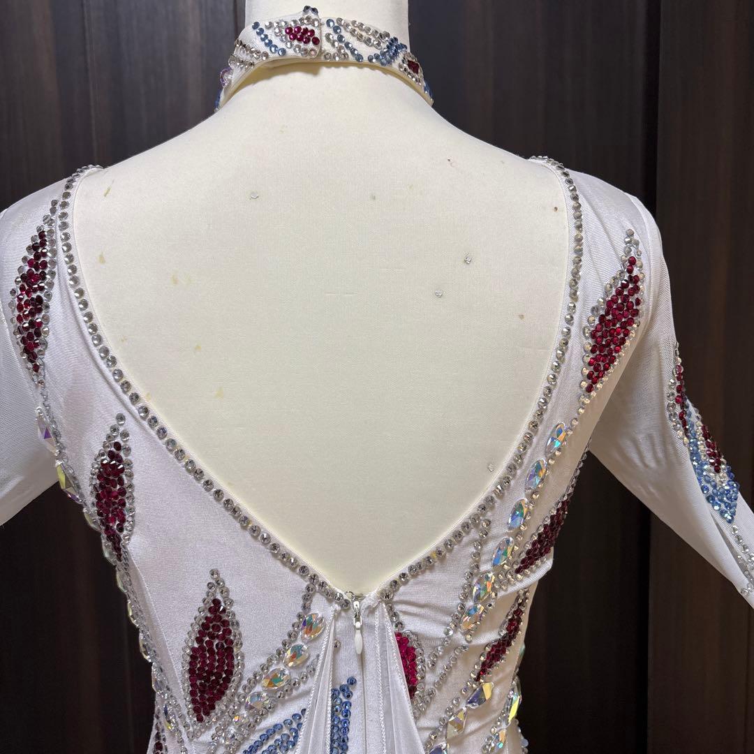 社交ダンス　白　ドレス　競技会　パーティー　トライアル　ジャンテイ