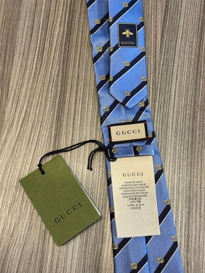 【新品】GUCCI 青 ストライプ ネクタイ