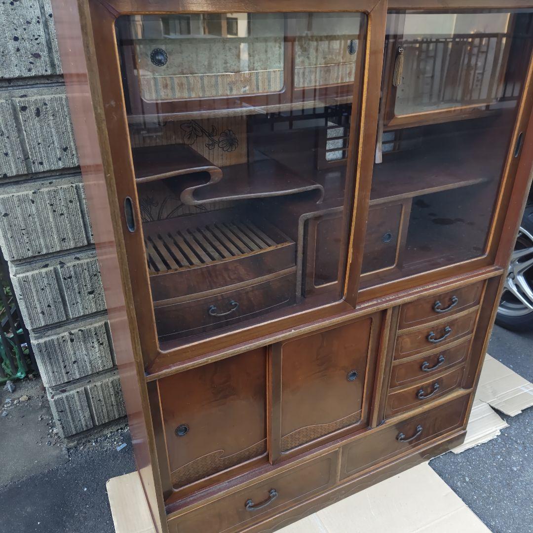 あ*さ様 昭和レトロ　無垢材　高級茶たんす　中型　古民家　古家具　当時物
