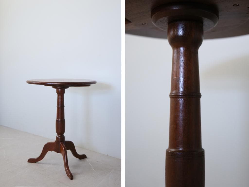 英国アンティーク木製サイドテーブルj/オケージョナル/作業机/飾り棚(89-53