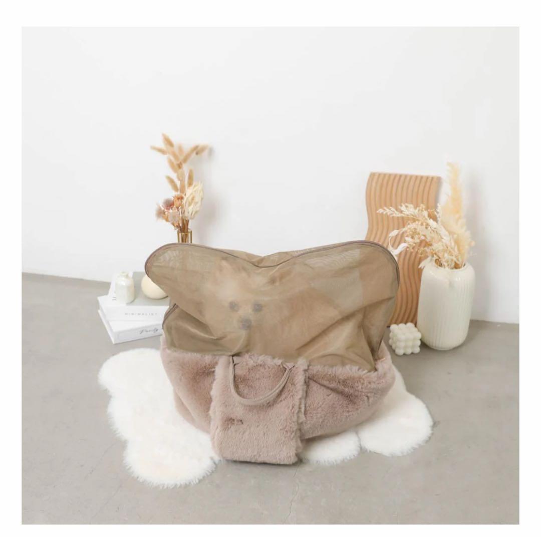 monchéri 2wayハンモック型メッシュ付きファースリングバッグ モカ