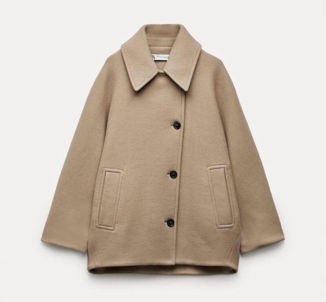 [即日発送]最安値♡ワンホン♡zara♡ウール♡オーバーサイズショートコート