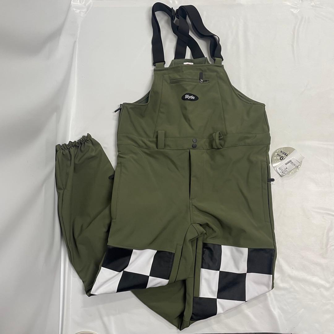Slyde スノーボードウェア ビブパンツ M カーキ 22SNSLY004