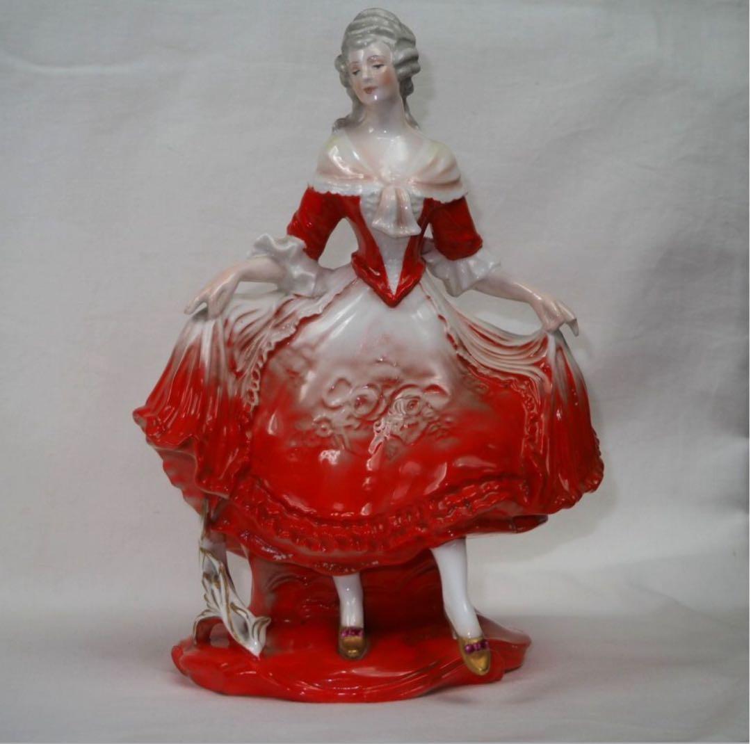 晴天送料無料時代物 1935年『オールドノリタケ』製貴婦人人形 フィギュア