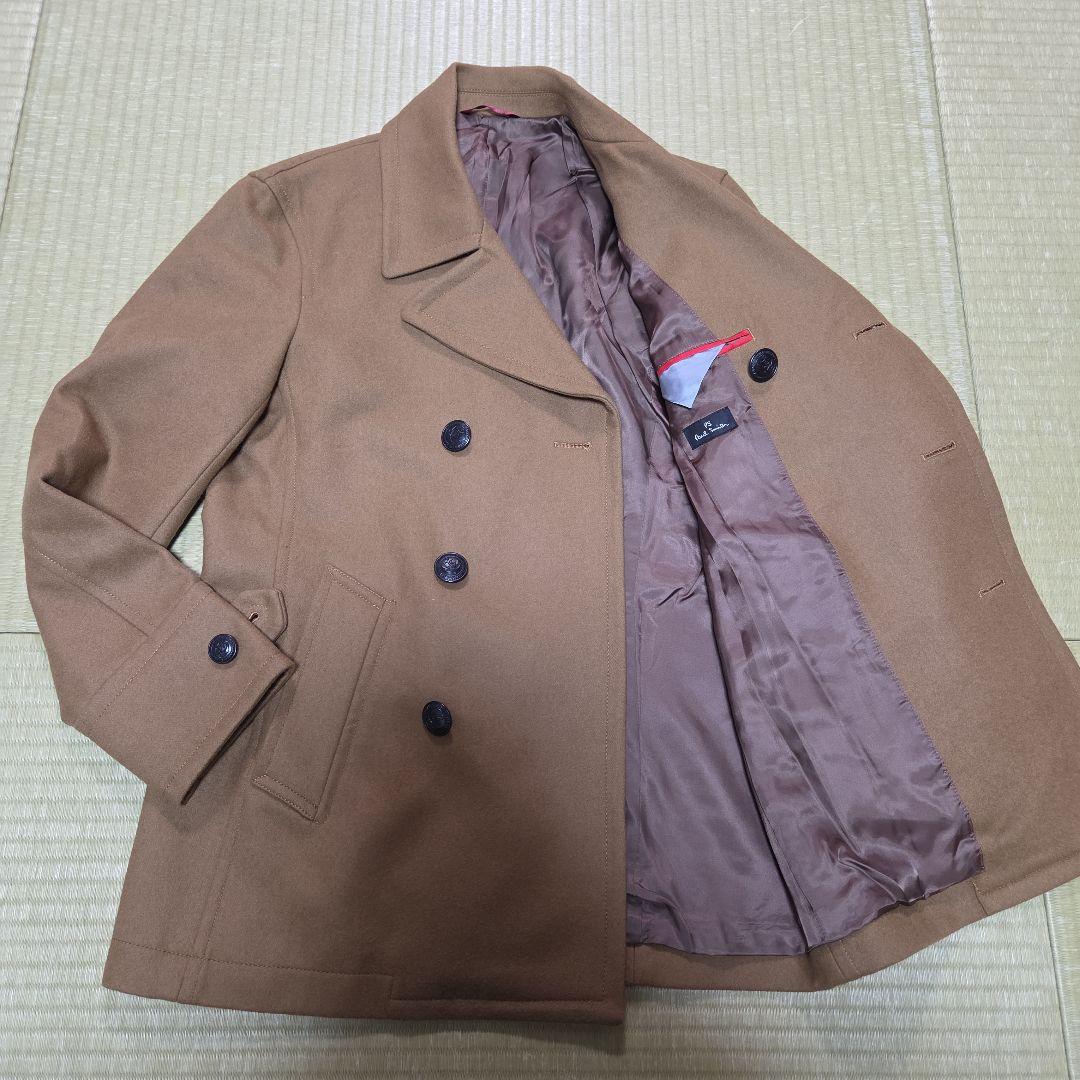 美品 ポールスミス カシミア混 Lサイズ キャメル Pコート
