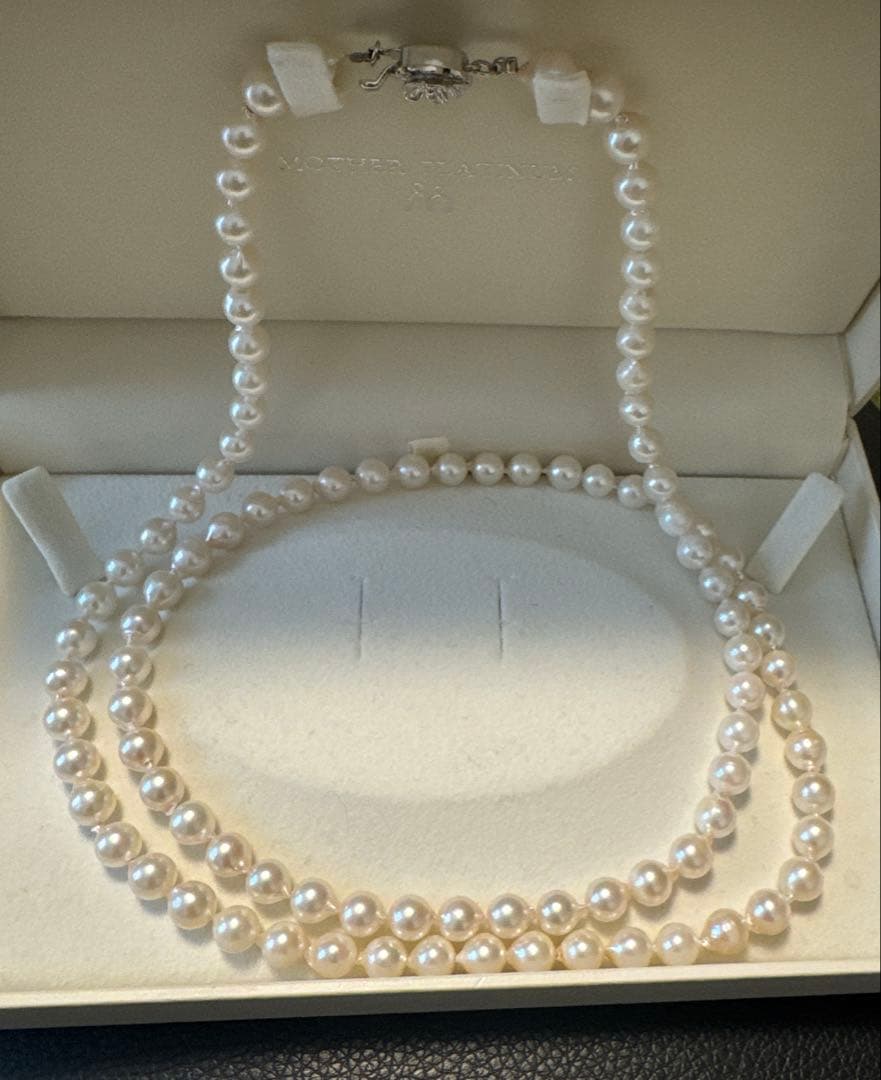 アコヤパール　ロングネックレス　82mm ホワイト系　silver