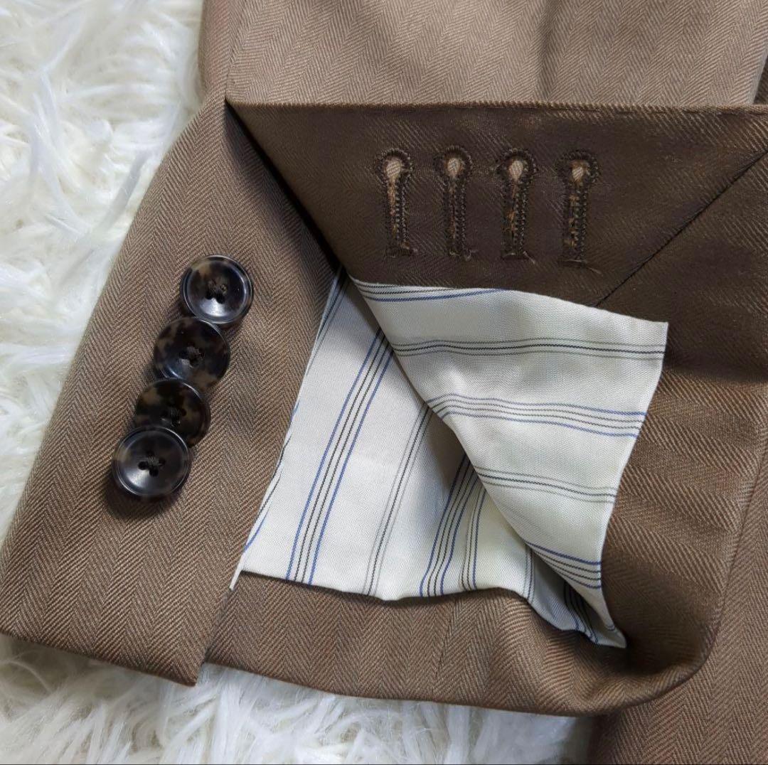 【最終価格】MORLES セットアップ ストライプスーツ ブラウン