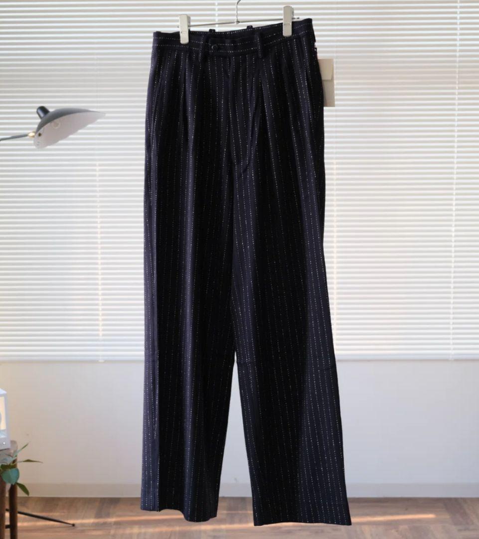 パンツ m's braque TUCKED BAGGY PANTS NAVY